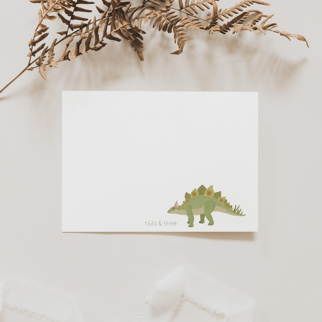 Postkarte Dino - Geburtstagsgrüße Stegosaurus