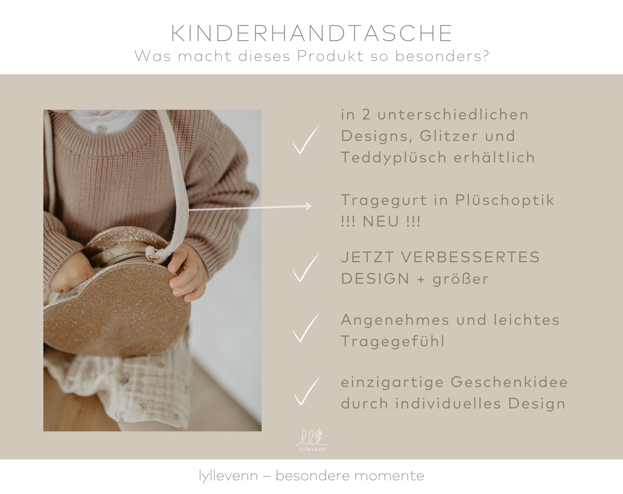 Kinderhandtasche – GLITZER HERZ