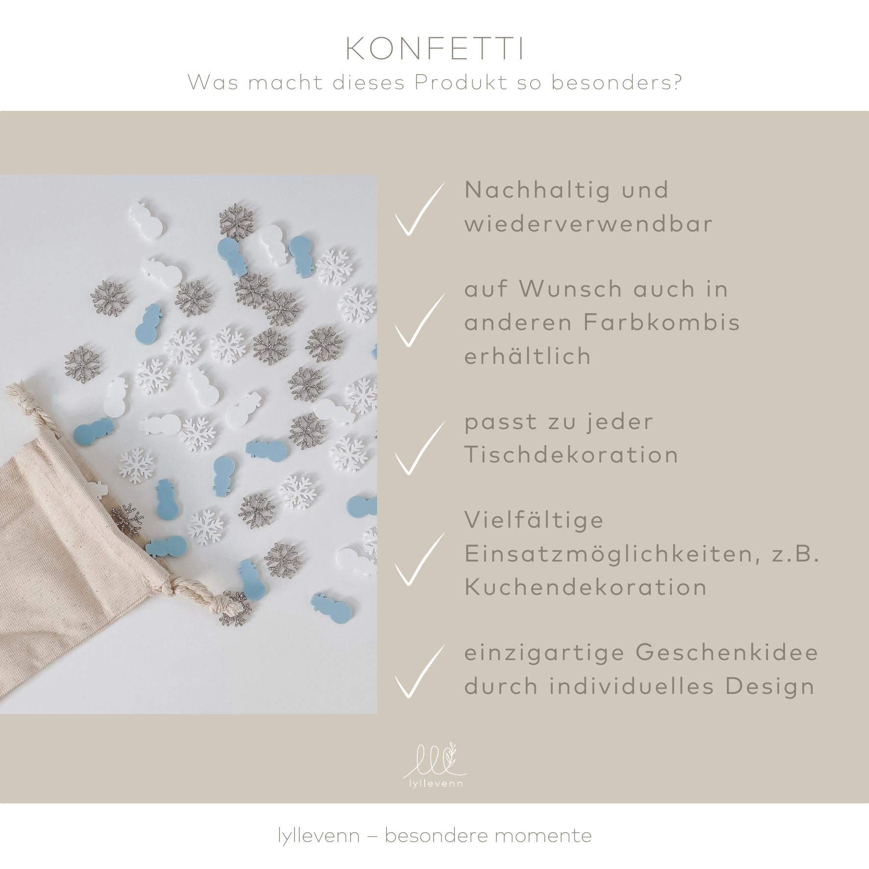 Konfetti – Schneeflocke & Schneemann