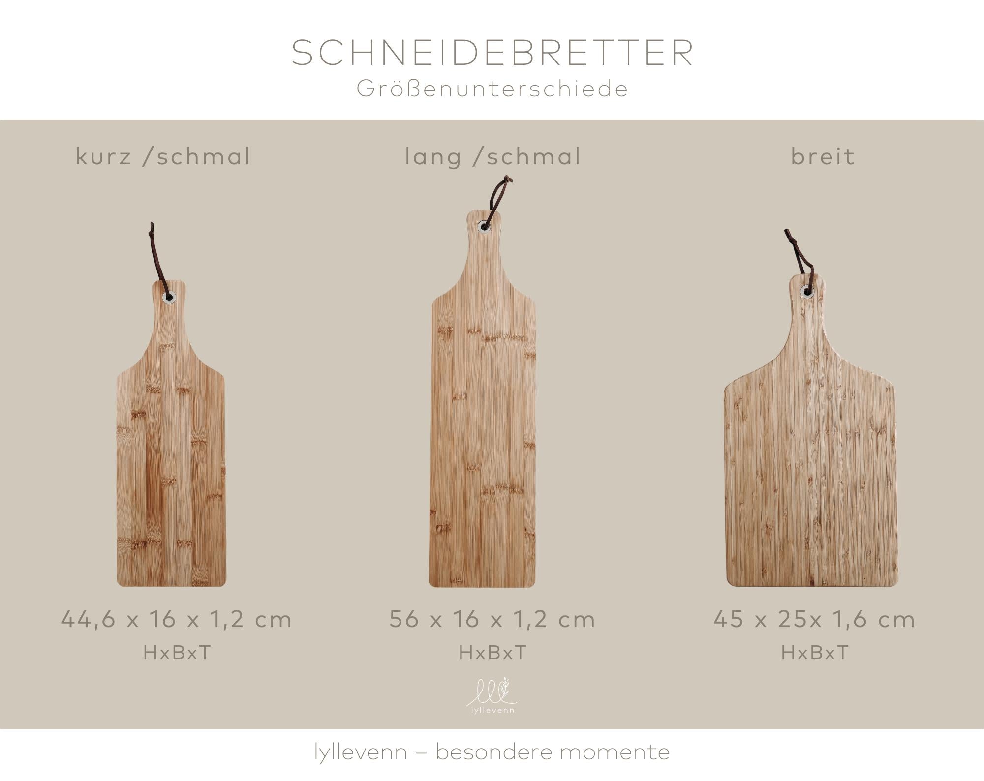 Personalisiertes Schneidebrett Bambus – Hand in Hand