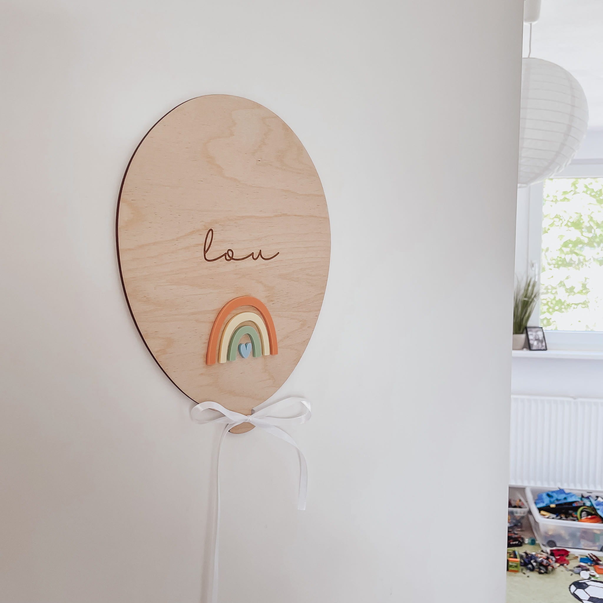 Türschild Kinderzimmer – Luftballon Regenbogen