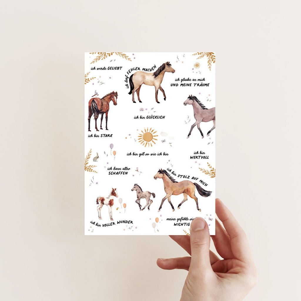 Postkarte Affirmation – Pferde - lyllevenn