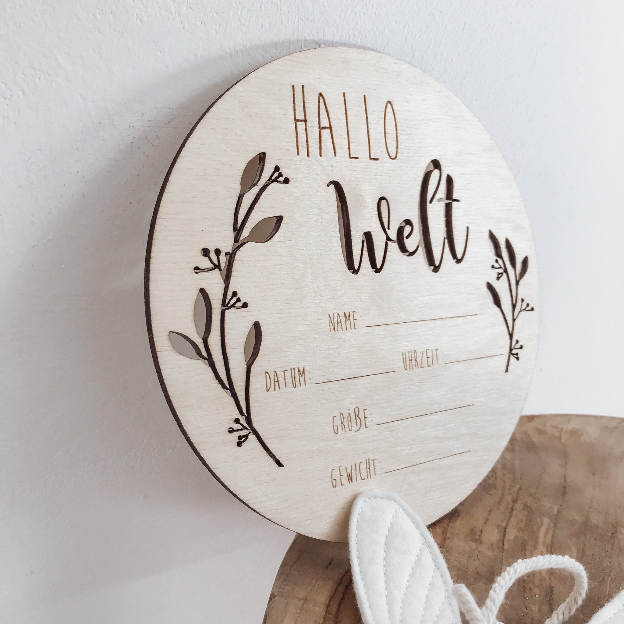 Meilensteinscheibe I Geburtsschild | Baby | Babyshower | Babyparty – HALLO WELT - lyllevenn-store