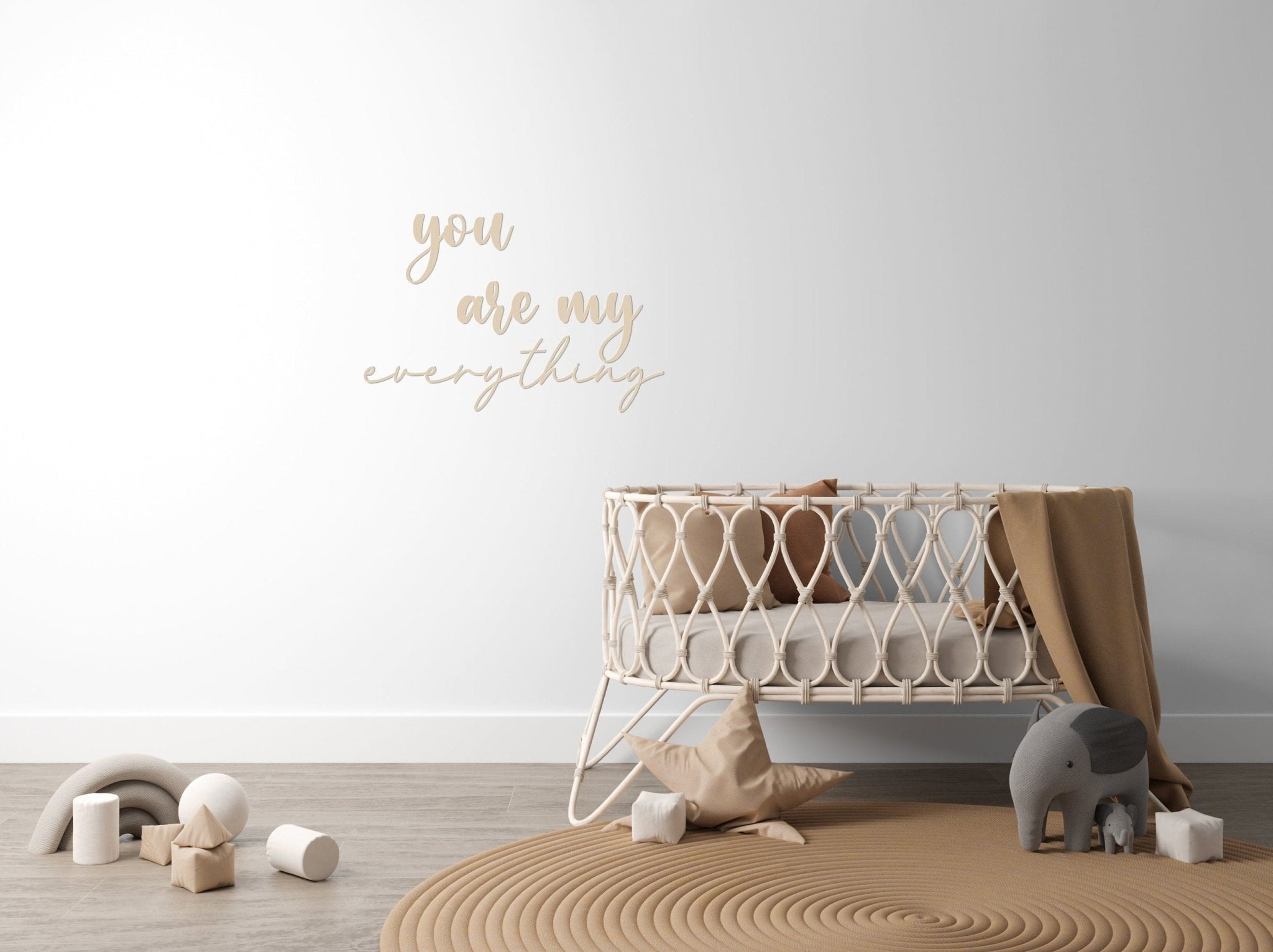 Wanddeko aus Holz - you are my everything- XXL Spruch | 3D Schriftzug | Kinderzimmer - lyllevenn-store